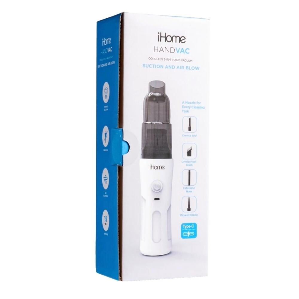 NEW iHome HandVac Cordless Vacuum and Accessory Kit Suction & Blow A Must Have!